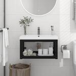Vidaxl Wall-mounted Bathroom Washbasin Frame Black 59x38x31 Cm Iron