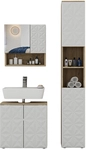 Vicco - Badm&ouml;bel-set Edge, Wei&szlig;, 3 Teile, Mit Hochschrank