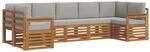 Outdoor-sofagarnitur 7 Stk. Natur Und Hellgrau Vidaxl