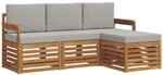 Vidaxl Outdoor Sofa Set 4 Pcs Natural And Light Grey
