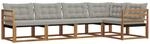 Vidaxl Outdoor Sofa Set 5 Pcs Natural And Light Grey