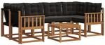 Vidaxl Outdoor Sofa Set 7 Pcs Natural And Black