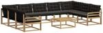 Outdoor-sofagarnitur 10 Stk. Wei&szlig; Und Schwarz Vidaxl