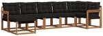 Vidaxl Outdoor Sofa Set 7 Pcs Natural And Black