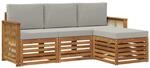 Vidaxl Outdoor Sofa Set 4 Pcs Natural And Light Grey