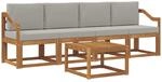 Vidaxl Outdoor Sofa Set 5 Pcs Natural And Light Grey