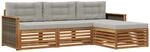 Outdoor-sofagarnitur 4 Stk. Natur Und Hellgrau Vidaxl