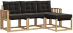 Vidaxl Outdoor Sofa Set 4 Pcs White And Black