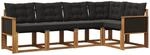 Vidaxl Outdoor Sofa Set 5 Pcs Natural And Black