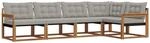 Vidaxl Outdoor Sofa Set 5 Pcs Natural And Light Grey