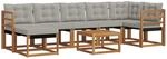 Vidaxl Outdoor Sofa Set 8 Pcs Natural And Light Grey