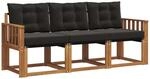 Vidaxl Outdoor Sofa Set 3 Pcs Natural And Black