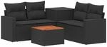 Sofa Set 6 Stk. Schwarz 55 X 55 X 37 Cm Polyrattan Und Stahl Vidaxl