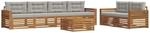 Outdoor-sofagarnitur 7 Stk. Natur Und Hellgrau Vidaxl