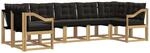Vidaxl Outdoor Sofa Set 7 Pcs White And Black