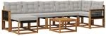 Vidaxl Outdoor Sofa Set 8 Pcs Natural And Light Grey