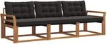 Vidaxl Outdoor Sofa Set 3 Pcs Natural And Black