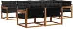 Vidaxl Outdoor Sofa Set 7 Pcs Natural And Black