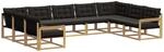 Outdoor-sofagarnitur 9 Stk. Wei&szlig; Und Schwarz Vidaxl