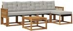 Outdoor-sofagarnitur 6 Stk. Natur Und Hellgrau Vidaxl