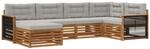 Outdoor-sofagarnitur 6 Stk. Natur Und Hellgrau Vidaxl