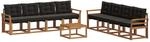 Vidaxl Outdoor Sofa Set 9 Pcs Natural And Black