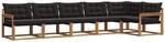 Vidaxl Outdoor Sofa Set 6 Pcs Natural And Black