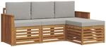 Vidaxl Outdoor Sofa Set 4 Pcs Natural And Light Grey