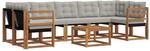 Vidaxl Outdoor Sofa Set 8 Pcs Natural And Light Grey