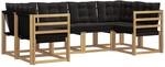 Vidaxl Outdoor Sofa Set 6 Pcs White And Black