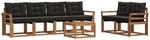 Vidaxl Outdoor Sofa Set 7 Pcs Natural And Black