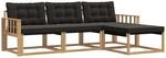 Vidaxl Outdoor Sofa Set 4 Pcs White And Black
