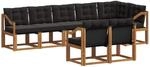 Vidaxl Outdoor Sofa Set 8 Pcs Natural And Black