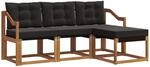 Vidaxl Outdoor Sofa Set 4 Pcs Natural And Black
