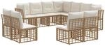 Outdoor-sofagarnitur Natur Polyester Vidaxl