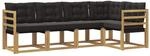 Outdoor-sofagarnitur 5 Stk. Wei&szlig; Und Schwarz Vidaxl