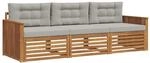 Outdoor-sofagarnitur 3 Stk. Natur Und Hellgrau Vidaxl