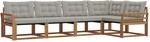 Vidaxl Outdoor Sofa Set 5 Pcs Natural And Light Grey