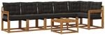 Vidaxl Outdoor Sofa Set 7 Pcs Natural And Black