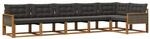 Vidaxl Outdoor Sofa Set 6 Pcs Natural And Black