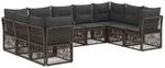 Gartensofa-set 9 Stk. Grau Poly-rattan Vidaxl