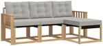 Outdoor-sofagarnitur 4 Stk. Wei&szlig; Und Hellgrau Vidaxl