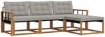 Vidaxl Outdoor Sofa Set 4 Pcs Natural And Light Grey