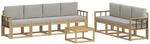 Outdoor-sofagarnitur 8 Stk. Wei&szlig; Und Hellgrau Polyester Vidaxl