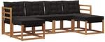 Vidaxl Outdoor Sofa Set 6 Pcs Natural And Black