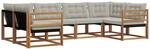 Vidaxl Outdoor Sofa Set 6 Pcs Natural And Light Grey