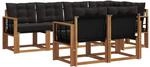 Vidaxl Outdoor Sofa Set 7 Pcs Natural And Black