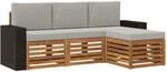 Vidaxl Outdoor Sofa Set 4 Pcs Natural And Light Grey