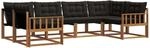 Vidaxl Outdoor Sofa Set 6 Pcs Natural And Black