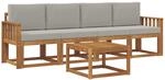 Vidaxl Outdoor Sofa Set 5 Pcs Natural And Light Grey